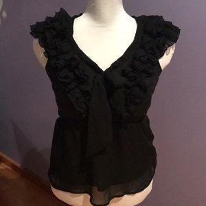 Black ruffle top